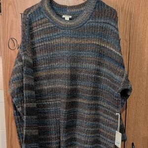 a.n.a Women's Striped Sweater - Blue and Brown